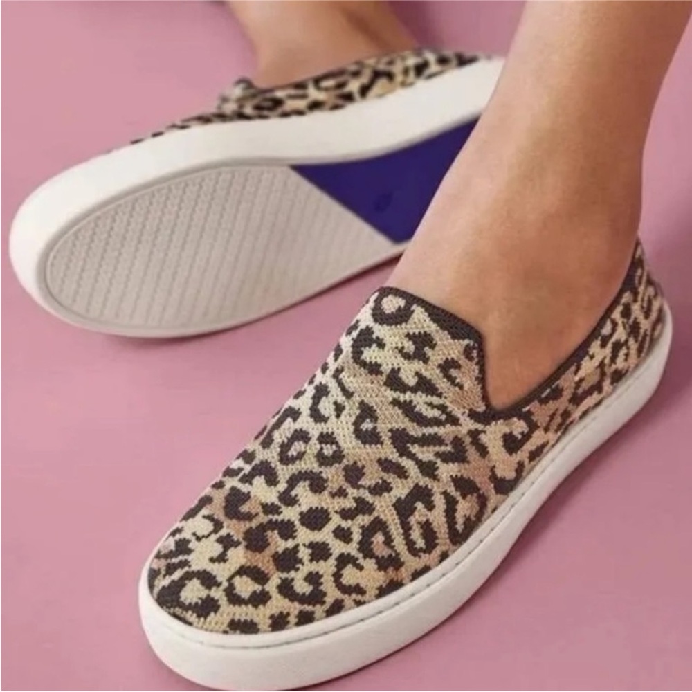 Rothy’s The Original Slip On The Sneaker in Desert Cat Leopard Size 7.5W